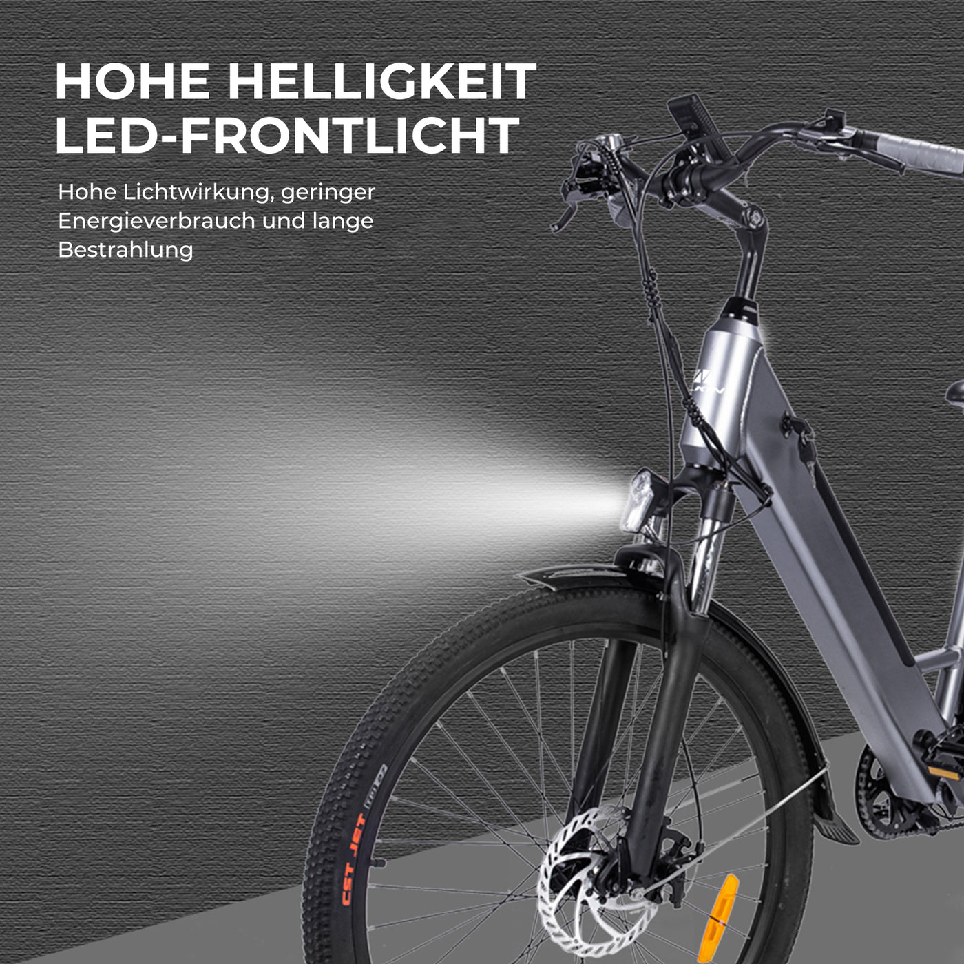 CityRun 27 Zoll E-Bike, Elektrofahrrad für Damen Herren, Pedelec Cityräder Cruise City Bike,250W Motor,Li-Batterie 36V/10,4Ah ebike,bis 45-60KM