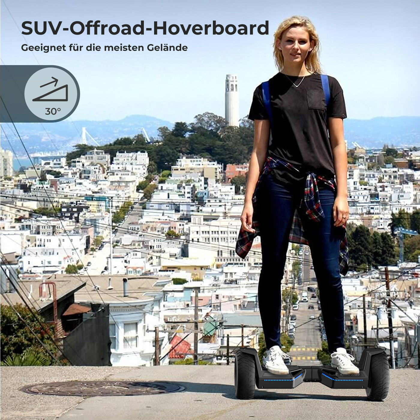 iHoverboard H8 LED Silber Hoverboard Gelände 8.5"
