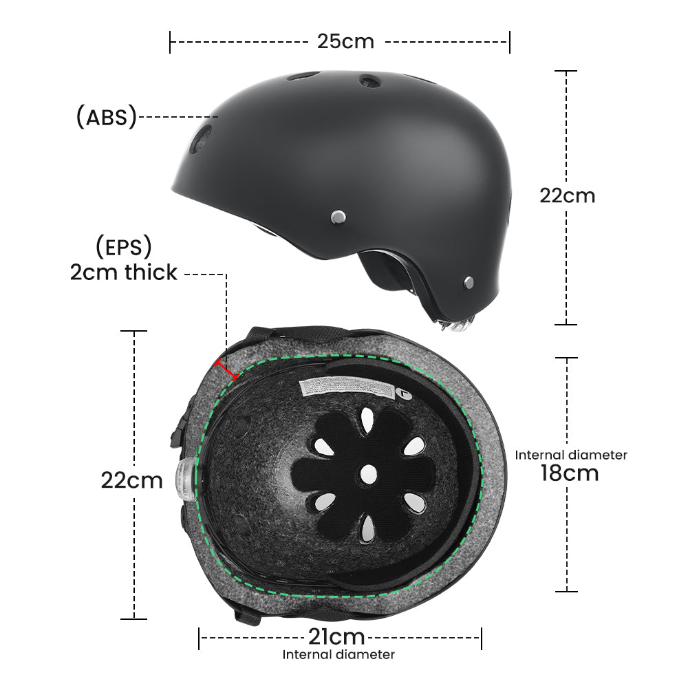 Abmessungen des E-Scooter-Helms