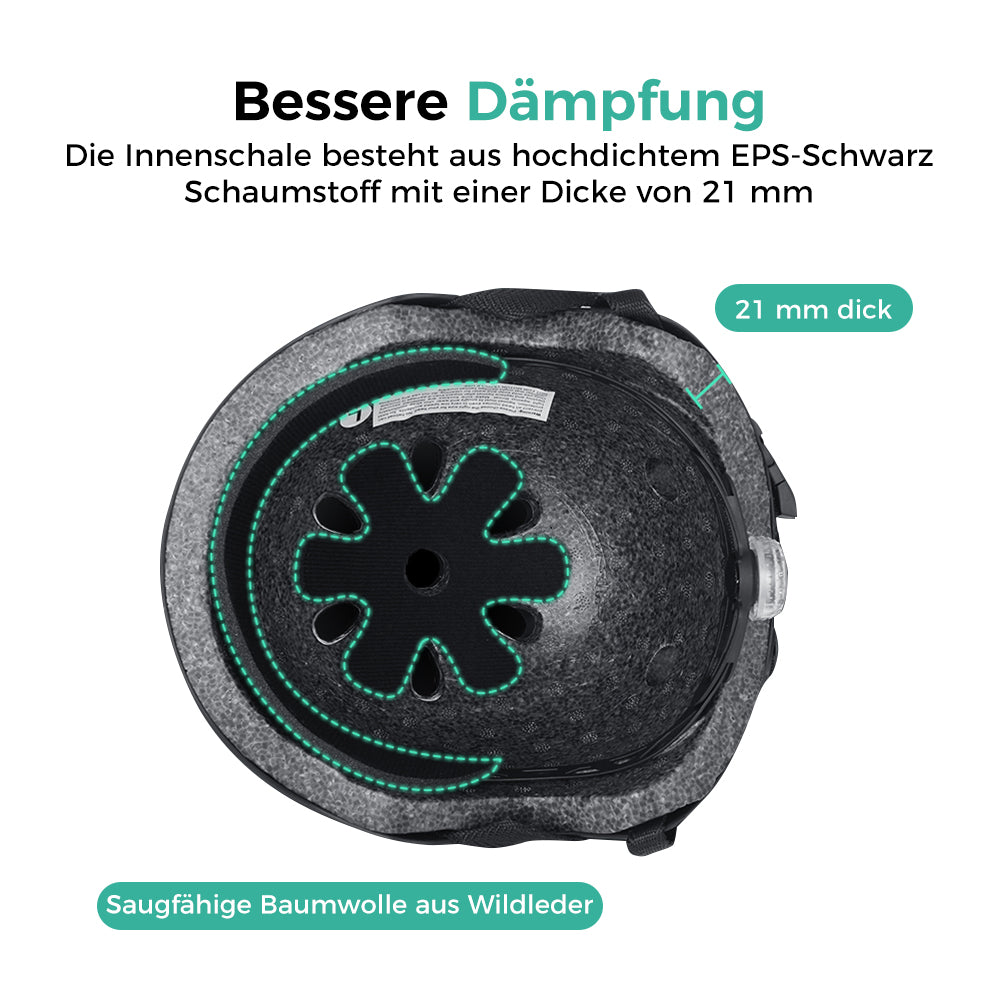 E Scooter Helm mit Rücklicht und verdicktem EPS-Innenfutter