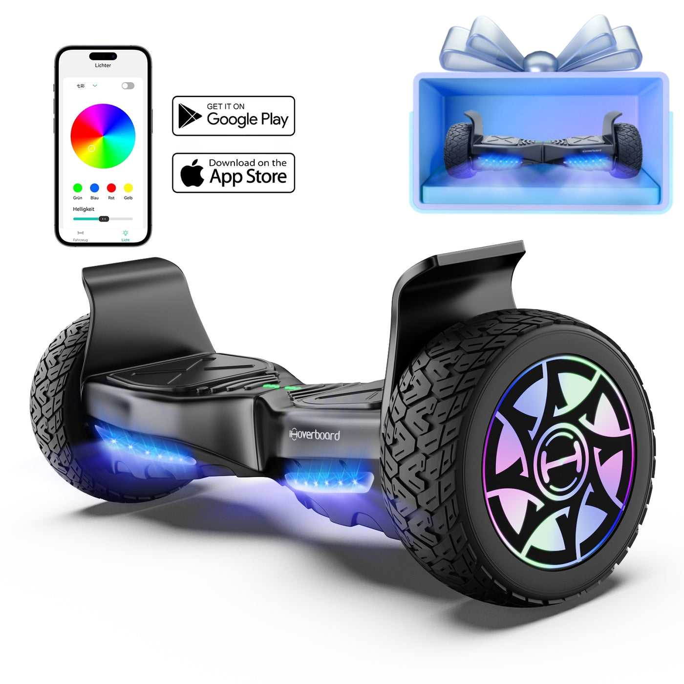 iHoverboard H8 LED Gelbes Hoverboard Gelände 8.5"