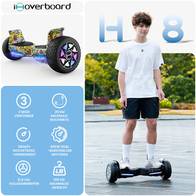iHoverboard H8 LED Gelbes Hoverboard Gelände 8.5"