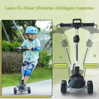iK2 Elektroroller für Kinder mit blinkenden Rädern, höhenverstellbar