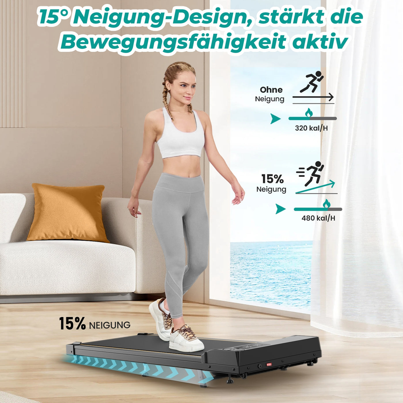 JT31 Kompaktes Laufband mit Steigfunktion