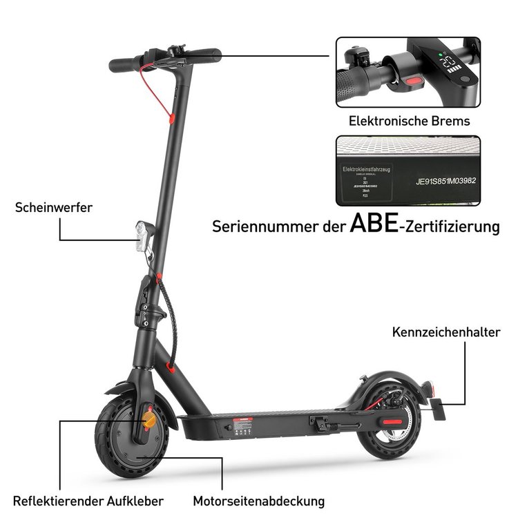 E9 Klassisch E-Scooter Mit Straßenzulassung (ABE eKFV)