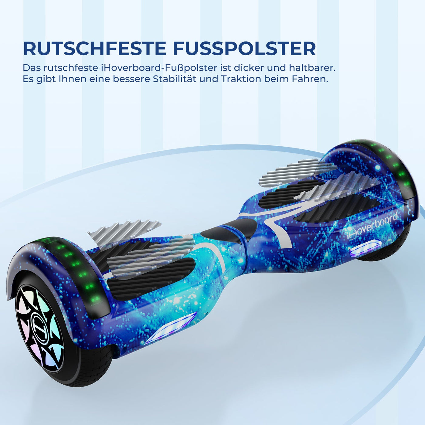 H4 blaue Hoverboard-Seitenansicht