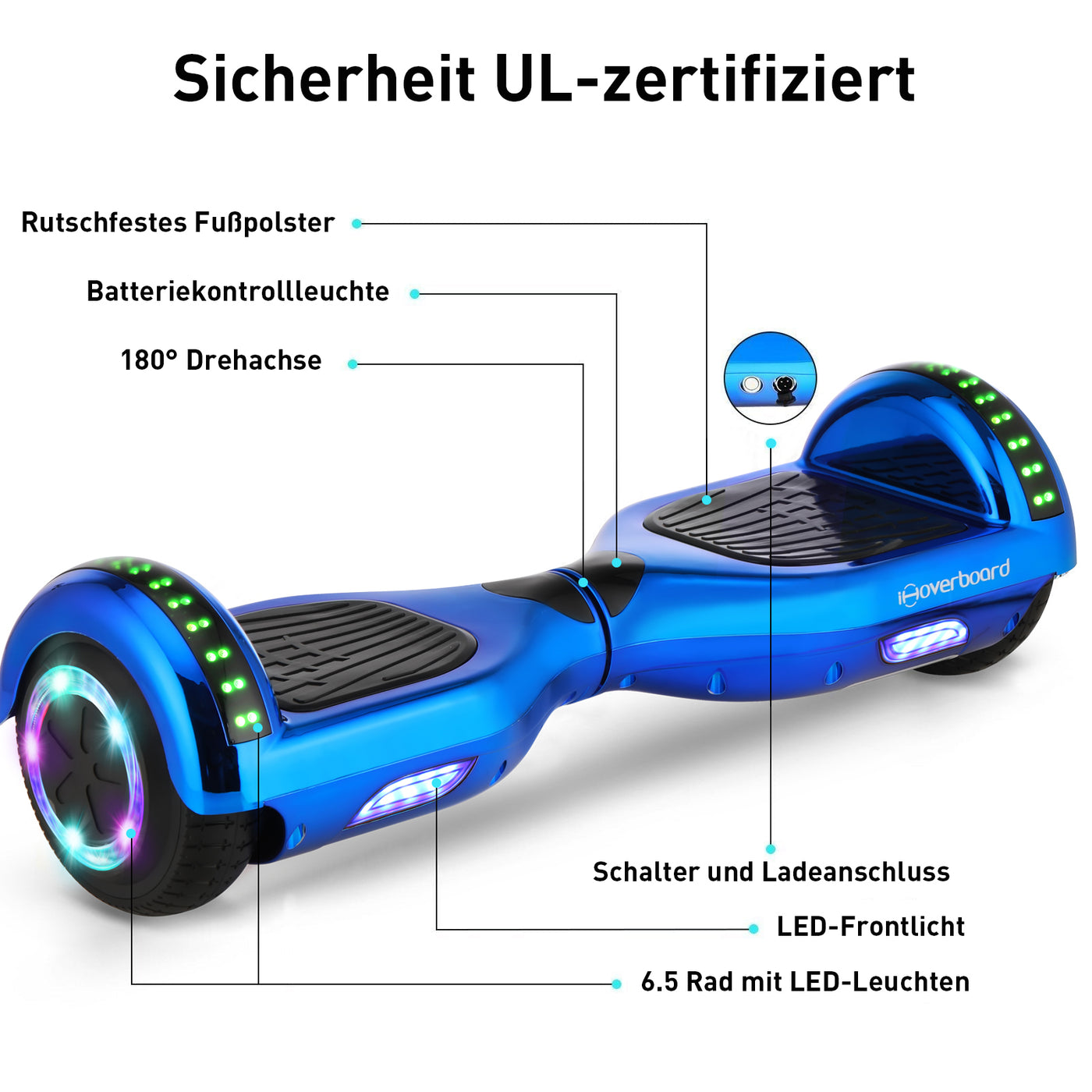 H1 Blau Hoverboard Und Hoverboard mit sitz 700W