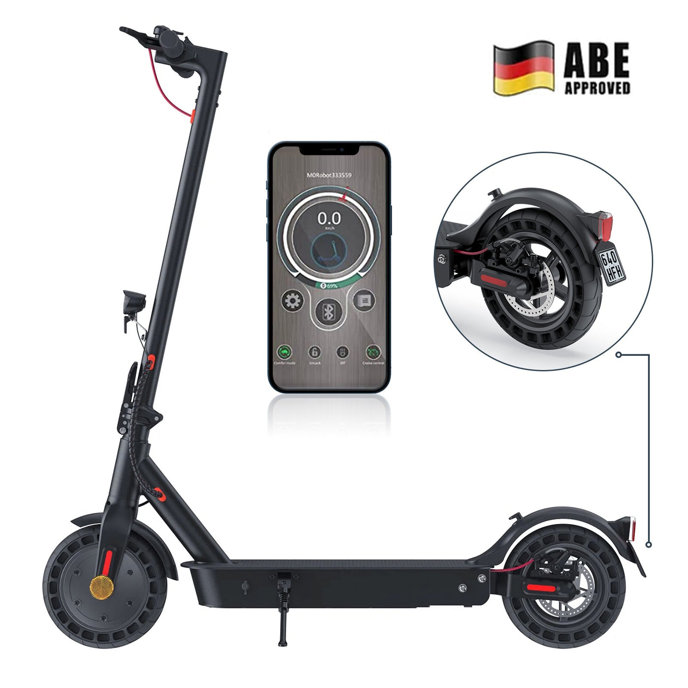 E9Max 500W 10" E-Scooter Mit Straßenzulassung (ABE,eKFV)